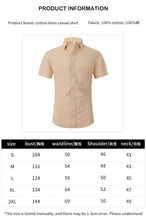 Load image into Gallery viewer, Solid Color Business Imitation Linen Cotton Solid Color Men's Short Sleeve
