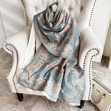 Load image into Gallery viewer, Women's Scarf Shawl Outer Match Winter Office Nap Blanket Cheongsam Blanket Cashmere-like Tassel Warm Scarf
