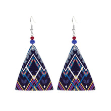 Load image into Gallery viewer, Geometric Pattern Colorblock Women Triangle Acrylic Earrings Vintage Graceful Earrings
