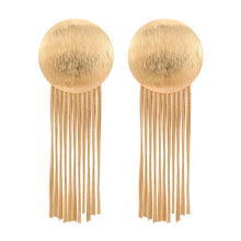 Load image into Gallery viewer, round Metal Tassel Chain Pendant Earrings for Women Elegant Earrings Jewelry
