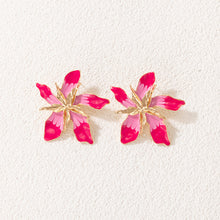 Load image into Gallery viewer, Exaggerated Personalized Multi-Layer Alloy Oil-Spot Glaze Flowers Flower Earrings

