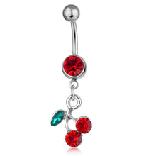 Load image into Gallery viewer, Piercing Jewelry Fruit Cherry Pendant Belly Ring Navel Stud
