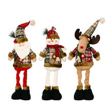 Load image into Gallery viewer, Christmas Retro Snowflake Checked Cloth Retractable Doll Hotel Mall Christmas Decorations Arrangement Ornaments
