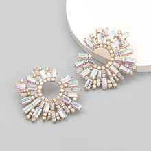 Load image into Gallery viewer, Alloy Diamond Rhinestone SUNFLOWER Earrings Female Super Flash Hipster Dinner Earrings
