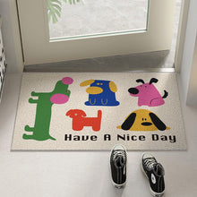 Load image into Gallery viewer, Cute Puppy Pattern Entrance Door Mat Silk Ring Material Dustproof Mat PVC Non-Slip Stain-Resistant Carpet
