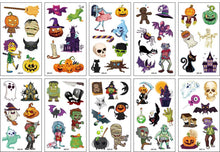 Load image into Gallery viewer, Halloween Children Tattoo Stickers Pumpkin Witch Cartoon Skull Spoof Tattoo Sticker
