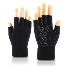 Load image into Gallery viewer, Winter Knitting Wool Leakage Finger Gloves Fleece Lined Padded Warm Keeping Cold-Proof Household
