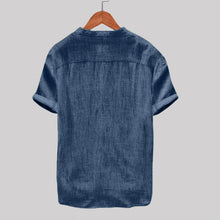 Load image into Gallery viewer, Men's Short-Sleeved Solid Color Cotton and Linen Shirt
