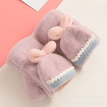 Load image into Gallery viewer, Shengqi Winter New Children's Flip Gloves Cute Rex Rabbit Fur plus Velvet Thickened Students Warm-Keeping
