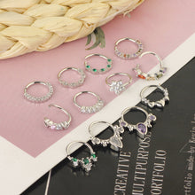 Load image into Gallery viewer, Nose Ring Ear Bone Ring Dual-Use 20G Ear and Nose Puncture Jewelry 12-Piece Set
