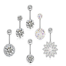 Load image into Gallery viewer, Belly Ring Set Zircon Navel Stud Clay Diamond Navel Buckle Piercing Jewelry
