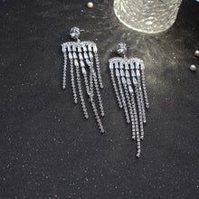 Load image into Gallery viewer, Long Earrings Love Tassel Exaggerated Earrings Zircon Earrings Shiny Elegant Earrings
