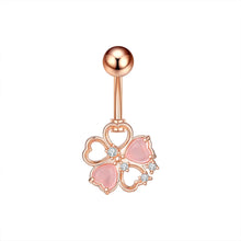 Load image into Gallery viewer, New Five-Leaf Flower Zircon Navel Ring Navel Stud Piercing Jewelry
