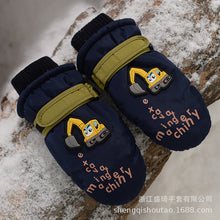 Load image into Gallery viewer, Winter New Children's Ski Gloves Cartoon Excavator Windproof Non-Slip Velvet Thickening
