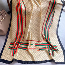 Load image into Gallery viewer, Spring and Summer New Silk Scarf Gift Silk Imitation Silk Women's Printed Imitation Mulberry Silk Beach Towel Shawl Scarf
