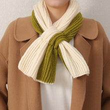 Load image into Gallery viewer, Small Scarf Short Women's Autumn and Winter Cross Knitted Scarf Korean Style Colorblock All-Matching
