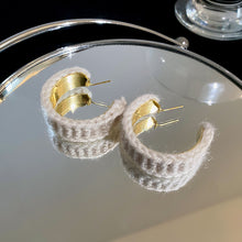Load image into Gallery viewer, Autumn and Winter New Plush C- Type Ear Ring Simple Earrings Beautiful Circle Large Circle High-Grade Earrings
