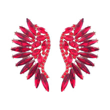 Load image into Gallery viewer, Colorful Crystals Exaggerated Famous   Fan Wing Earrings Fashion Stud Earrings Bohemian Style
