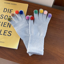 Load image into Gallery viewer, Winter Cute Girl Five Finger Cycling Thickened Warm Can Be Touch Screen Knitted Gloves
