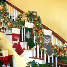 Load image into Gallery viewer, New Christmas Decorations Knitted Acrylic Plaid Socks Head Hotel Home Christmas Stockings
