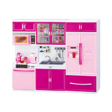 Load image into Gallery viewer, Simulation kitchen 3 in 1 set children's pretend play cooking cabinet tools cutlery doll set toy educational educational doll girl's gift
