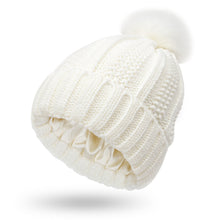 Load image into Gallery viewer, Popular Protection Hairstyle Silky Stretch Satin Knitted Hat Loose and Warm Woolen Cap Ladies
