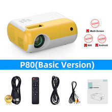 Load image into Gallery viewer, HD Projector P80 Small Projector Portable Children Smart Projector Support 1080P
