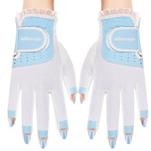 Load image into Gallery viewer, Women's Open Finger Breathable Non-Slip Palm Texture Touch Screen Lace Edge Sports Gloves
