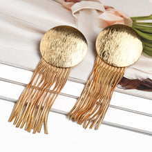 Load image into Gallery viewer, round Metal Tassel Chain Pendant Earrings for Women Elegant Earrings Jewelry
