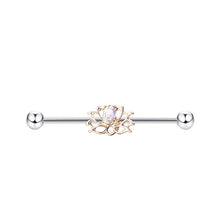 Load image into Gallery viewer, Ear Studs 14G External Thread Piercing Jewelry Ear Bridge Double Ear Piercings Straight Rod Zircon Earrings
