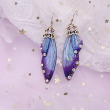 Load image into Gallery viewer, S925 Ear Hook Butterfly Earrings Temperamental Earrings Cicada Wings Gradient Color Girls Stud Earrings
