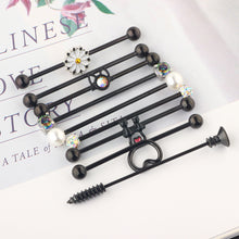 Load image into Gallery viewer, Barbell Cross Bar 10-Piece Set Popular Ear Studs Double Ear-Hole Ear Studs
