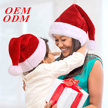 Load image into Gallery viewer, Fleece-Lined Thickened Christmas Hat Adult and Children Christmas Decorations Long Fluff Short Fluff Red and White Plaid Hat
