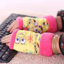 Load image into Gallery viewer, Cute Touch Screen Open Finger Student Writing Half Typing Plush Half Finger Gloves

