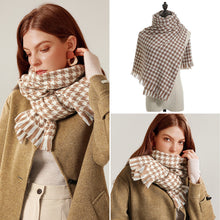 Load image into Gallery viewer, Houndstooth Scarf for Women Winter 2023 New Plaid Artificial Cashmere Scarf Thick Shawl Scarf for Women
