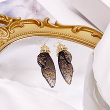Load image into Gallery viewer, S925 Ear Hook Butterfly Earrings Temperamental Earrings Cicada Wings Gradient Color Girls Stud Earrings
