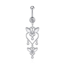 Load image into Gallery viewer, Zircon Tassel Belly Ring Navel Stud Piercing Jewelry
