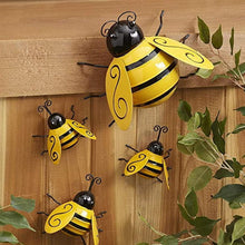 Load image into Gallery viewer, 4pcs/Set Wrought Iron Bee Country Decoration Ornament Metal Animal Handicraft Simulation Wall Art Ornament
