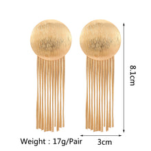 Load image into Gallery viewer, round Metal Tassel Chain Pendant Earrings for Women Elegant Earrings Jewelry
