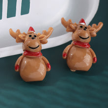 Load image into Gallery viewer, Holiday Ornament Cute Cartoon Resin Santa Claus Elk Christmas Tree Earrings Christmas Earrings
