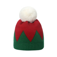 Load image into Gallery viewer, Autumn and Winter New Red and Green Color Stitching Woolen Cap Foreign Trade Festival All-Matching Knitted Hat Christmas Hat Women

