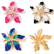 Load image into Gallery viewer, Exaggerated Personalized Multi-Layer Alloy Oil-Spot Glaze Flowers Flower Earrings
