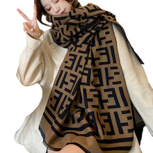 Load image into Gallery viewer, Autumn and Winter F Letter Thickened Artificial Cashmere Scarf Women's Korean Style Dongdaemun All-Matching Long Women's Shawl Scarf
