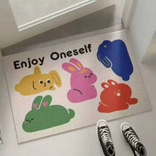 Load image into Gallery viewer, Cute Puppy Pattern Entrance Door Mat Silk Ring Material Dustproof Mat PVC Non-Slip Stain-Resistant Carpet
