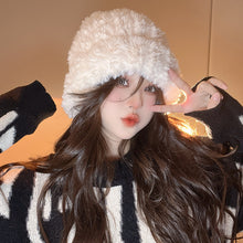 Load image into Gallery viewer, Solid Color Plush Knitted Woolen Cap Women 'S Autumn And Winter New Big Head Circumference Makes Face Look Smaller Warm Ear Protection Woolen Cap
