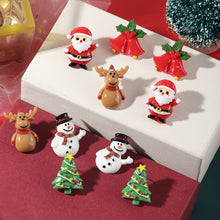 Load image into Gallery viewer, Holiday Ornament Cute Cartoon Resin Santa Claus Elk Christmas Tree Earrings Christmas Earrings
