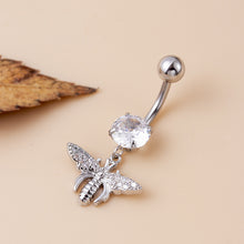 Load image into Gallery viewer, Sun Moon Butterfly Snake Pendant Stainless Steel Navel Stud
