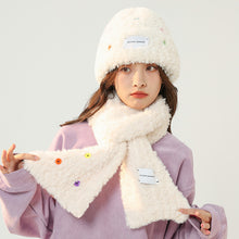 Load image into Gallery viewer, Hat Female Winter Button Versatile Big Face Show Face Small Plain Wool Plush White Woolen Cap
