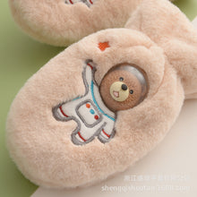 Load image into Gallery viewer, Winter New Children's Rex Rabbit Fur Cute Cartoon Three-Dimensional Space Bear Mittens Fleece-Lined Thickened Gloves
