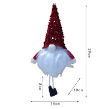 Load image into Gallery viewer, Christmas Long Leg Faceless Light-Emitting Doll Sequin Hat Dwarf Forest Doll Doll Pendant
